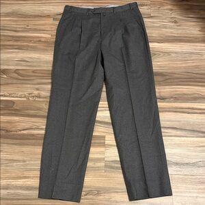Cuseri Pants Men’s Sz. 34 Dark Gray Italian Wool Cashmere Trousers Pleated